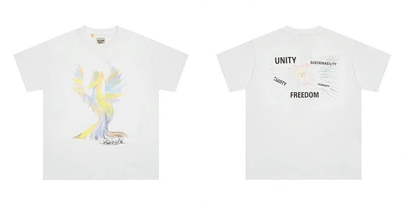 Gallery Dept. T-Shirts Short-Sleeve Graphic Print — D 38 White (digital direct injection)