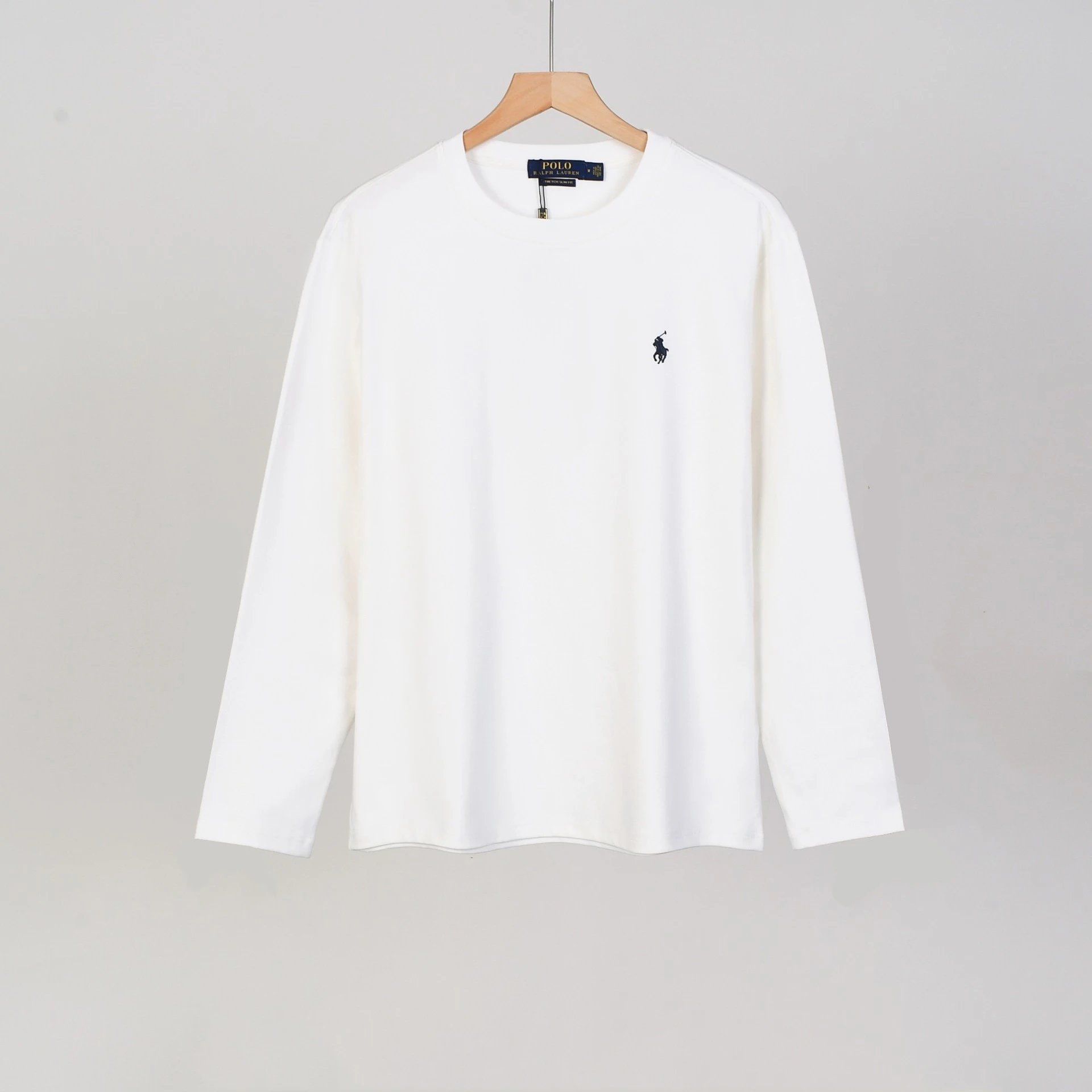 Polo Ralph Lauren T-Shirts Long-Sleeve Crew-Neck Embroidered Logo — 1510 white