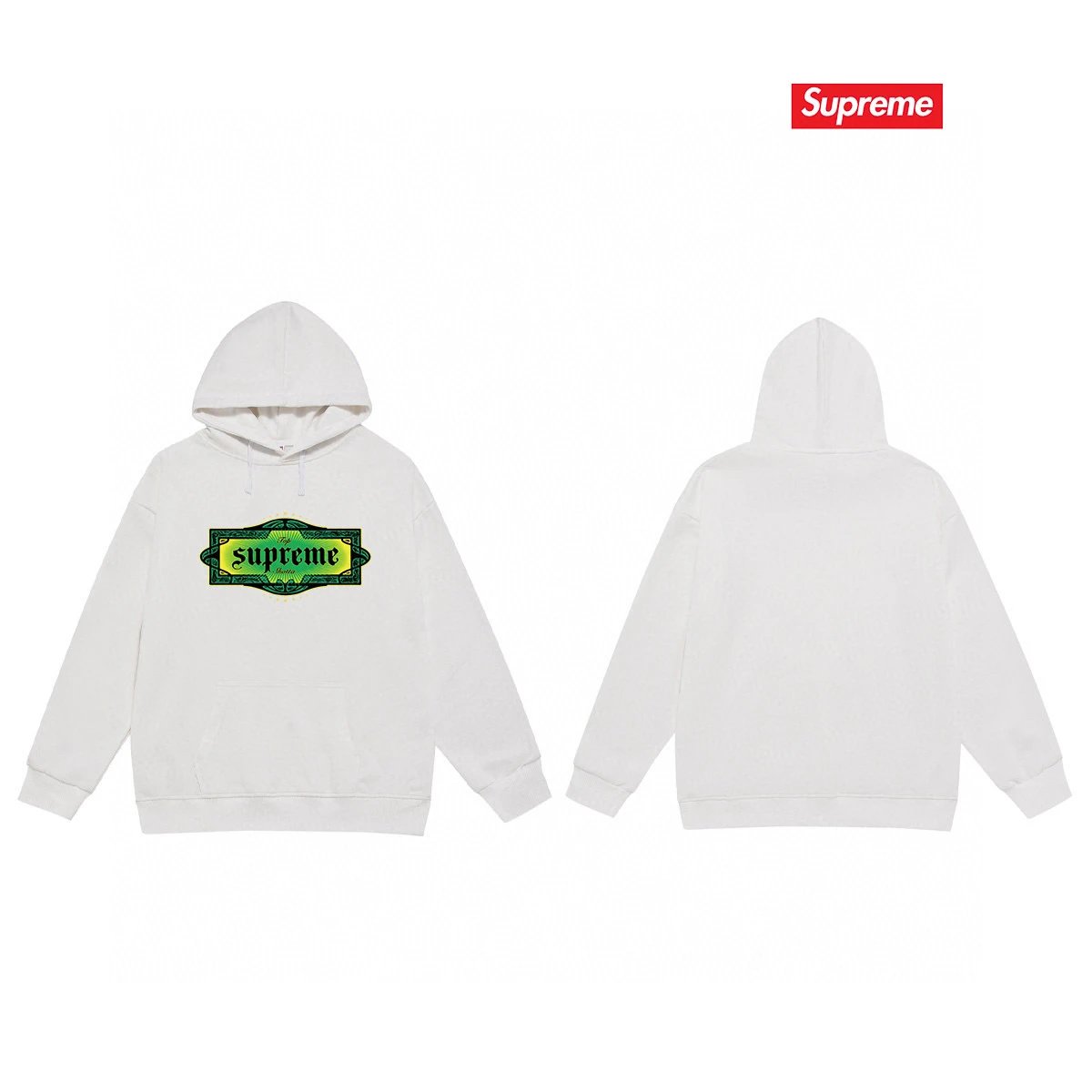 Supreme Hoodies & Sweatshirts Fleece-Lined Hooded Sweatshirt with Graphic Logo Print — 23-2 Fleece-lined version