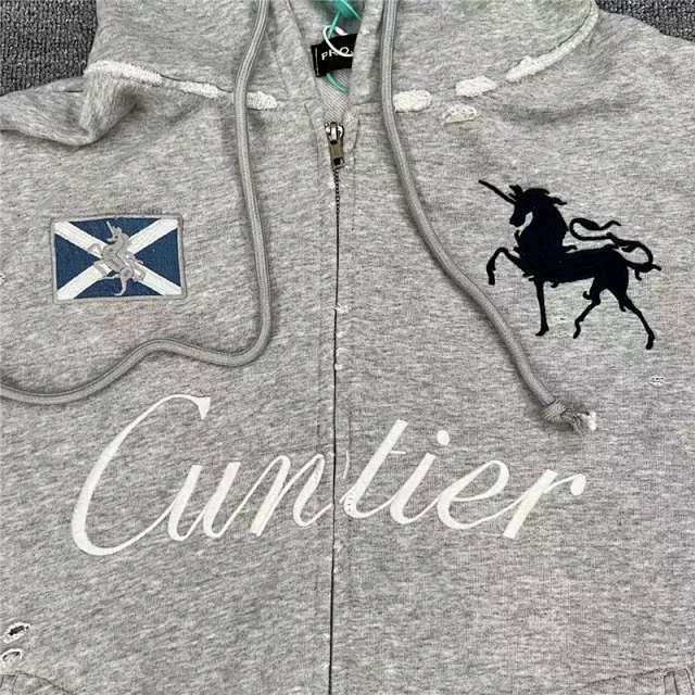 Project G/R Hoodies & Sweatshirts Distressed Zip-Up Hoodie product detail image 9