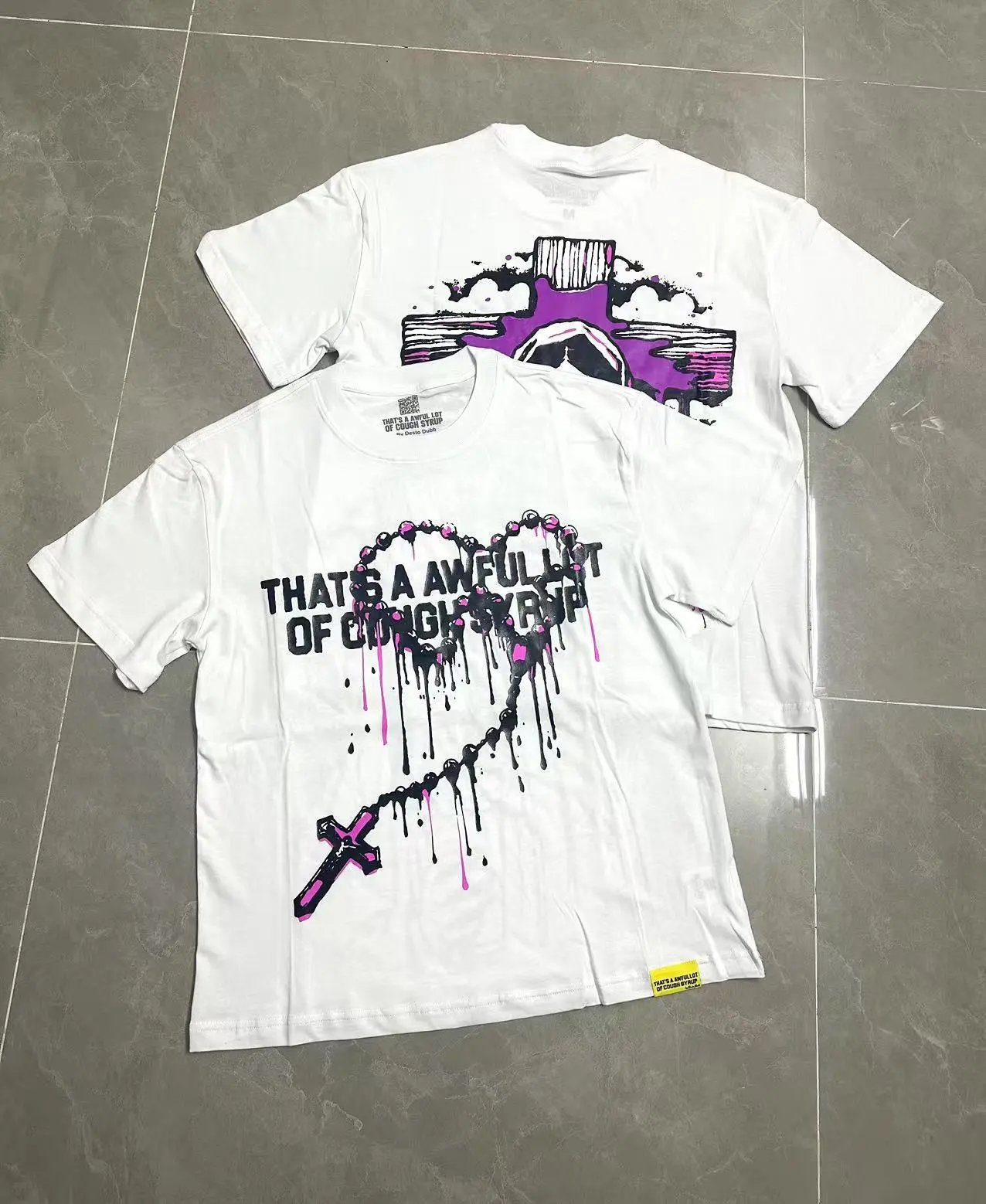 That's a Awful Lot of Cough Syrup T-Shirts Short-Sleeve Graphic Print — 206 white