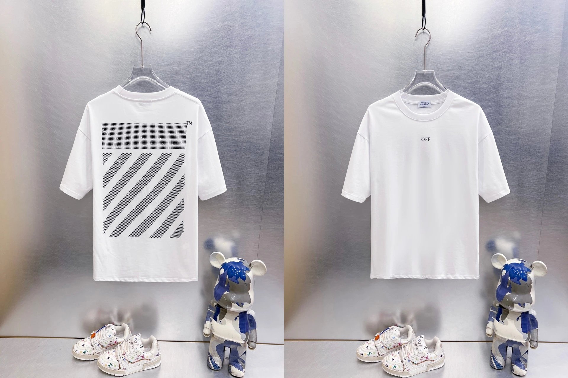 Off-White T-Shirts Oversized graphic-print short-sleeve — 9280 Hot drill white