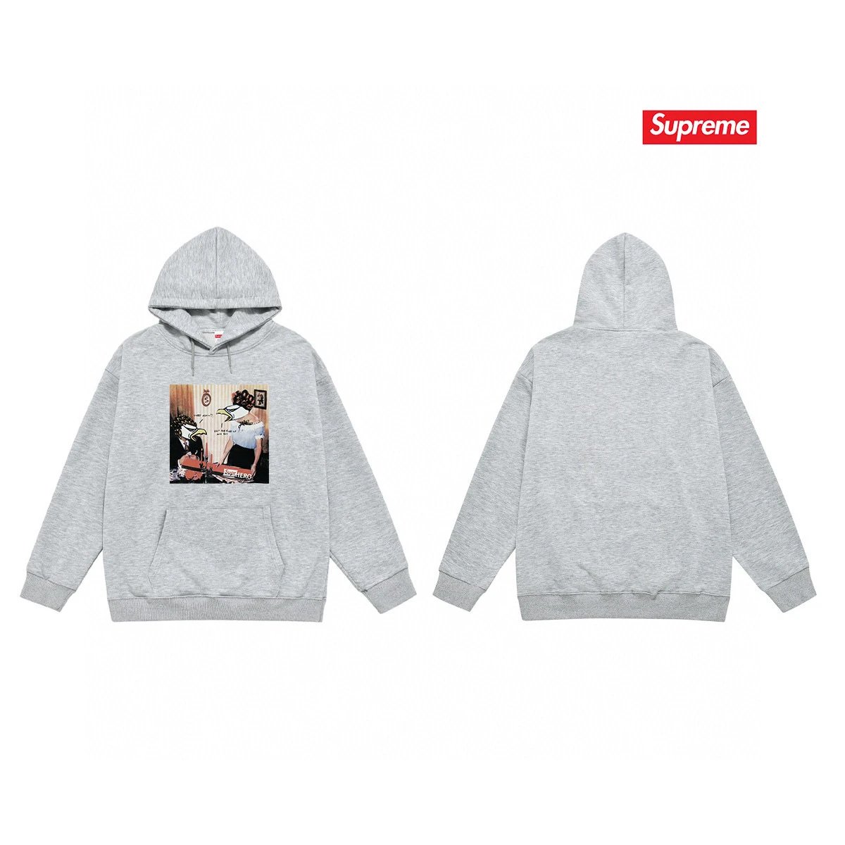 Supreme Hoodies & Sweatshirts Fleece-Lined Hooded Sweatshirt with Graphic Logo Print — 24-3 Fleece-lined version