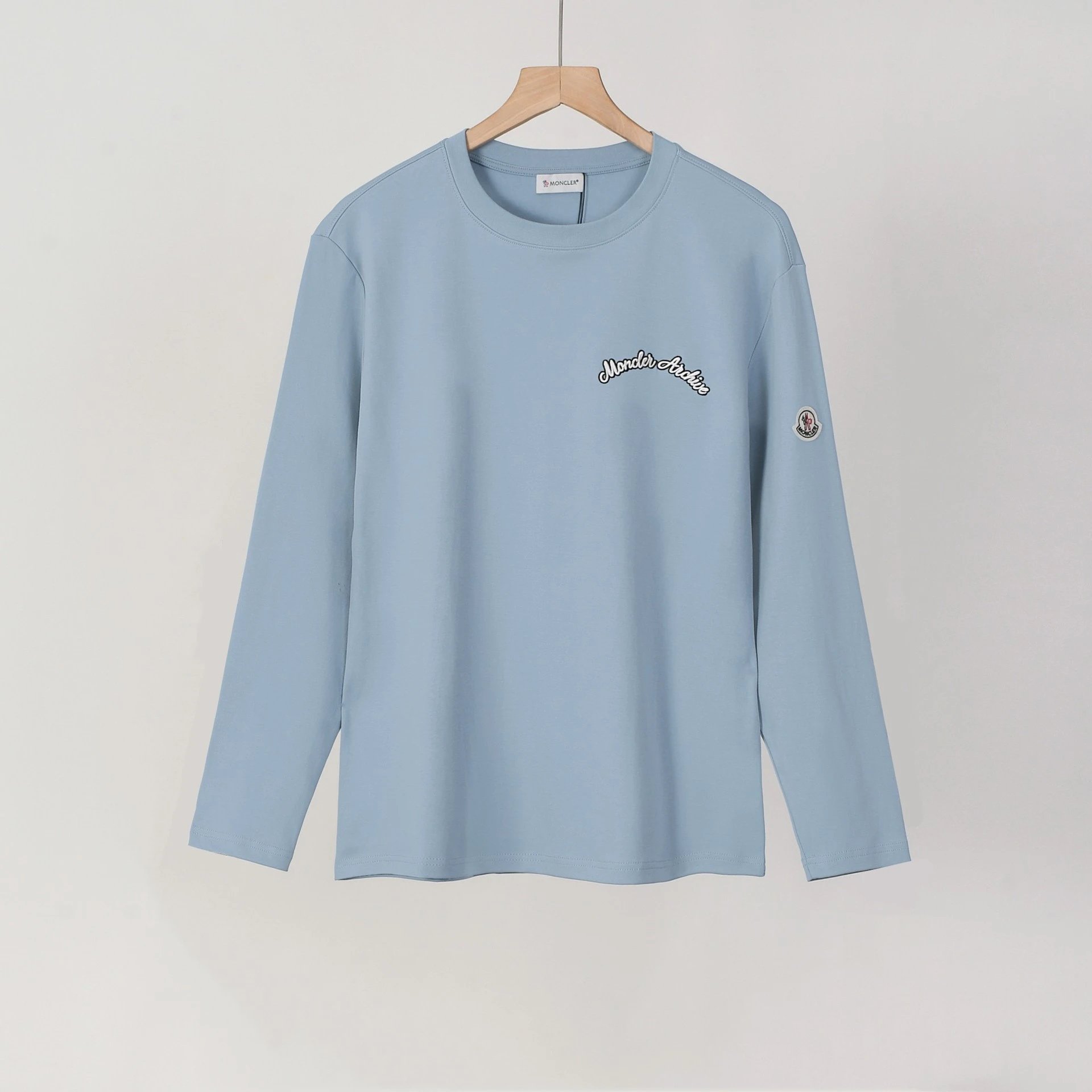 Polo Ralph Lauren T-Shirts Long-Sleeve Crew-Neck Embroidered Logo — 1520 Blue