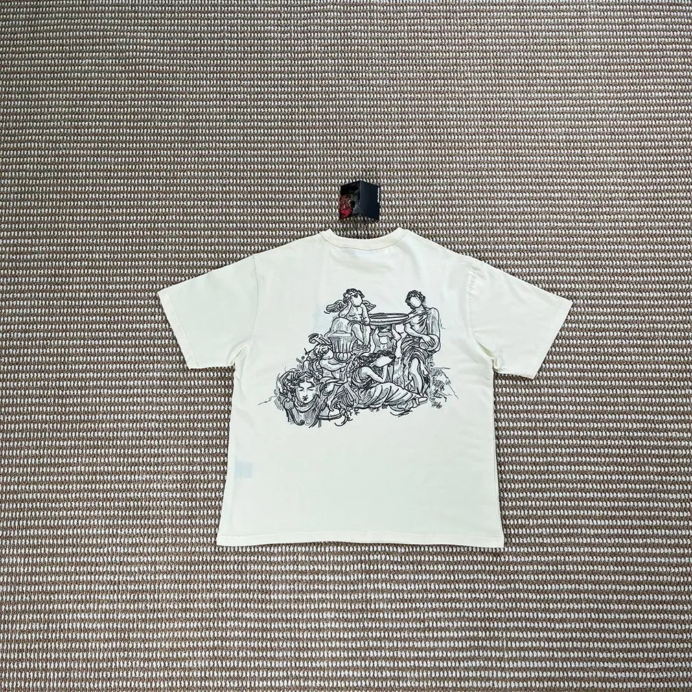 Derschutze T-Shirts Embroidered Graphic Short-Sleeve T-Shirt — Angel / Apricot [Short Sleeve]