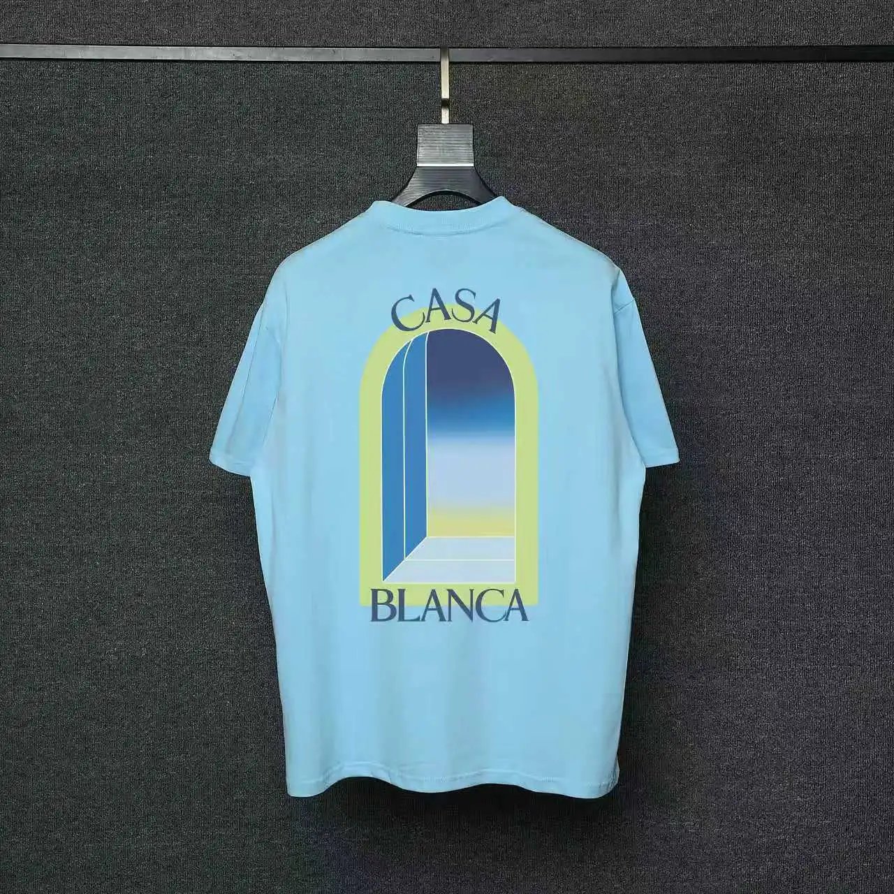 Casablanca T-Shirts Short-Sleeve Logo Patch T-Shirt — 016 Blue