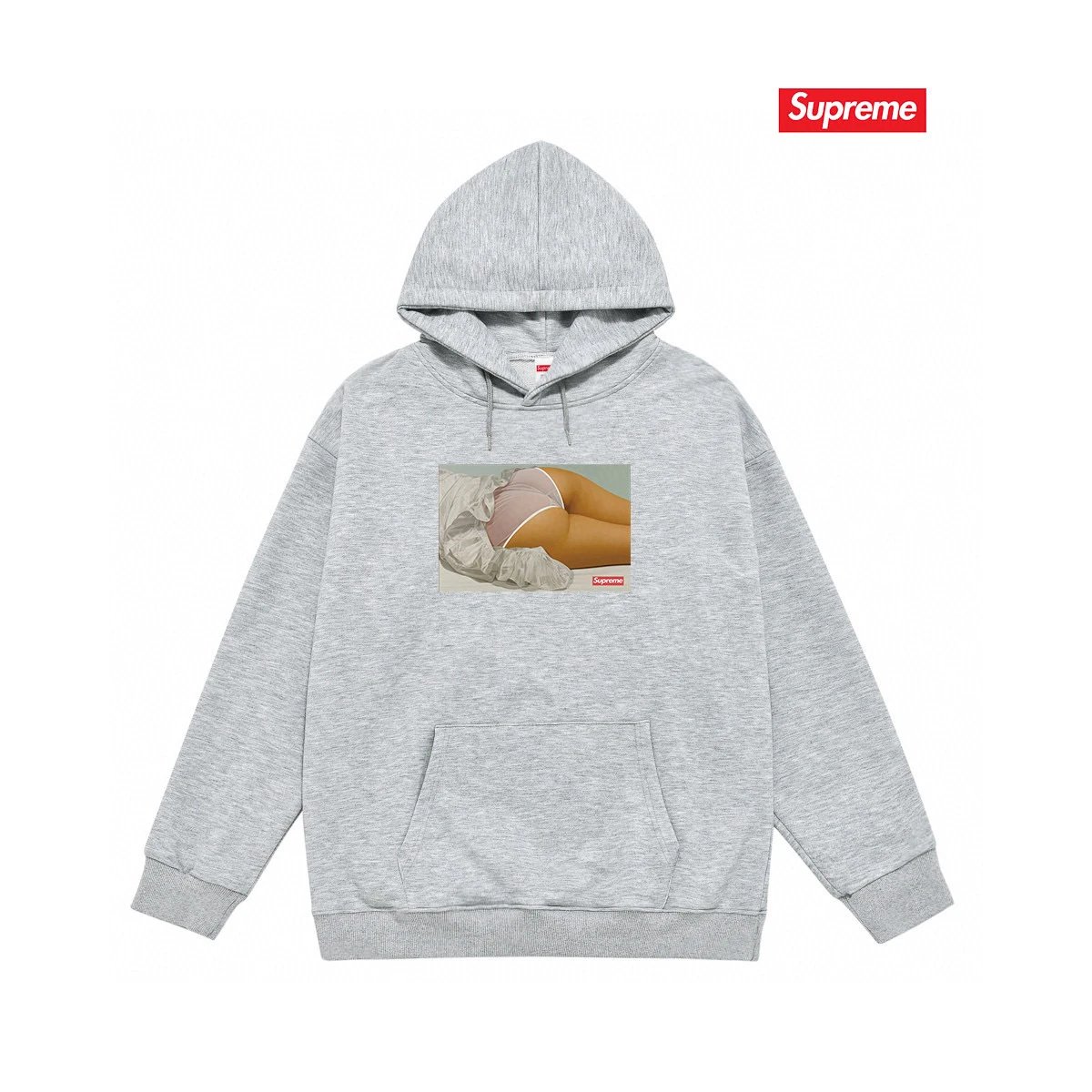 Supreme Hoodies & Sweatshirts Graphic Print Pullover Hoodie — S2037 gray