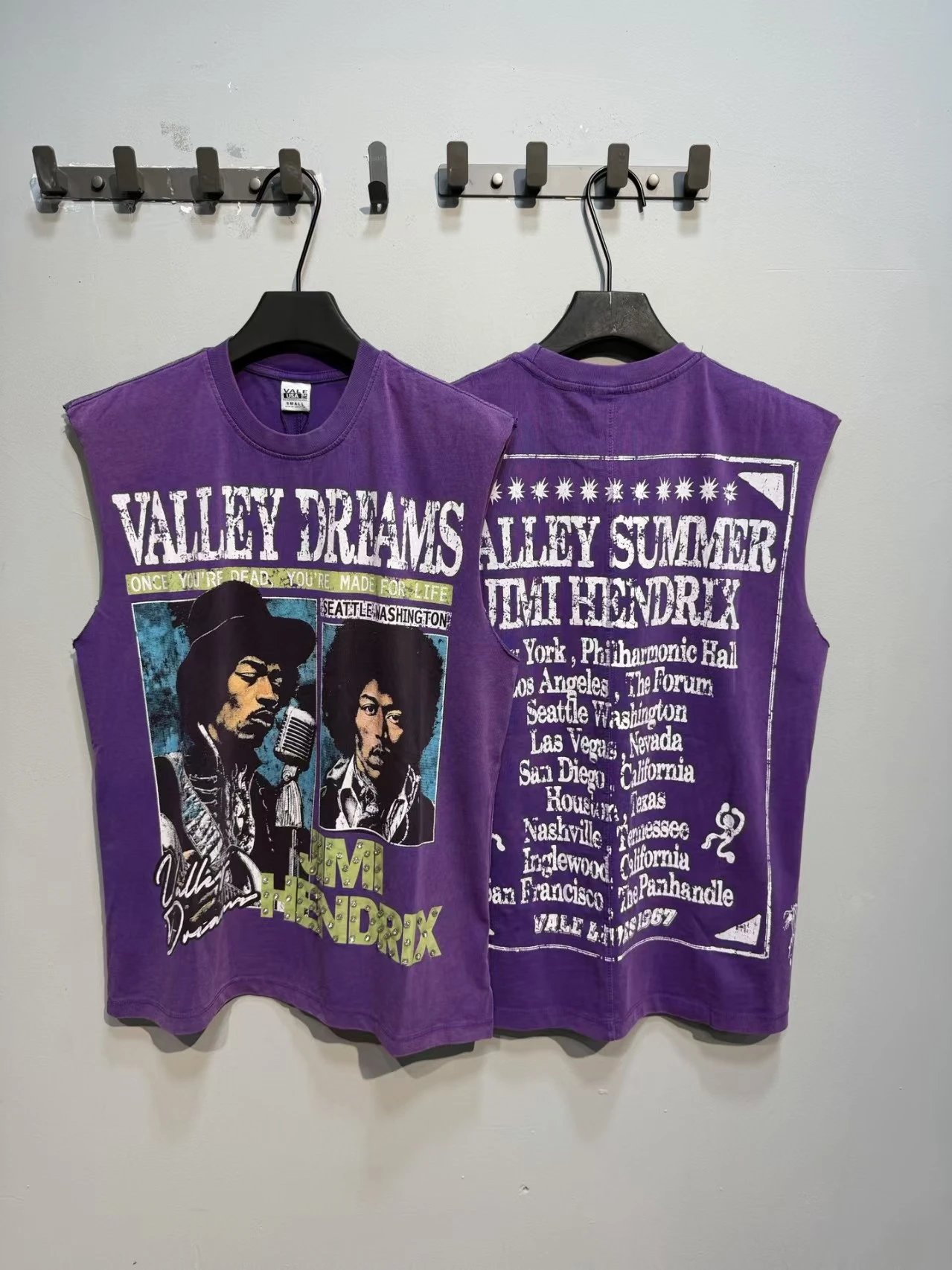 Valley Dreams Vests Washed Graphic Sleeveless Top — V 1501 Washed purple