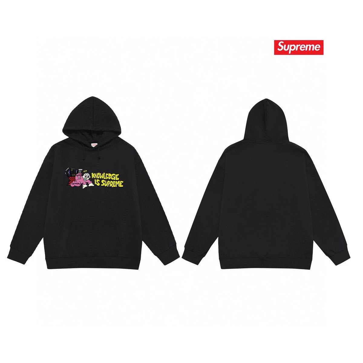 Supreme Hoodies & Sweatshirts Fleece-Lined Hooded Sweatshirt with Graphic Logo Print — 27-1 Fleece-lined version