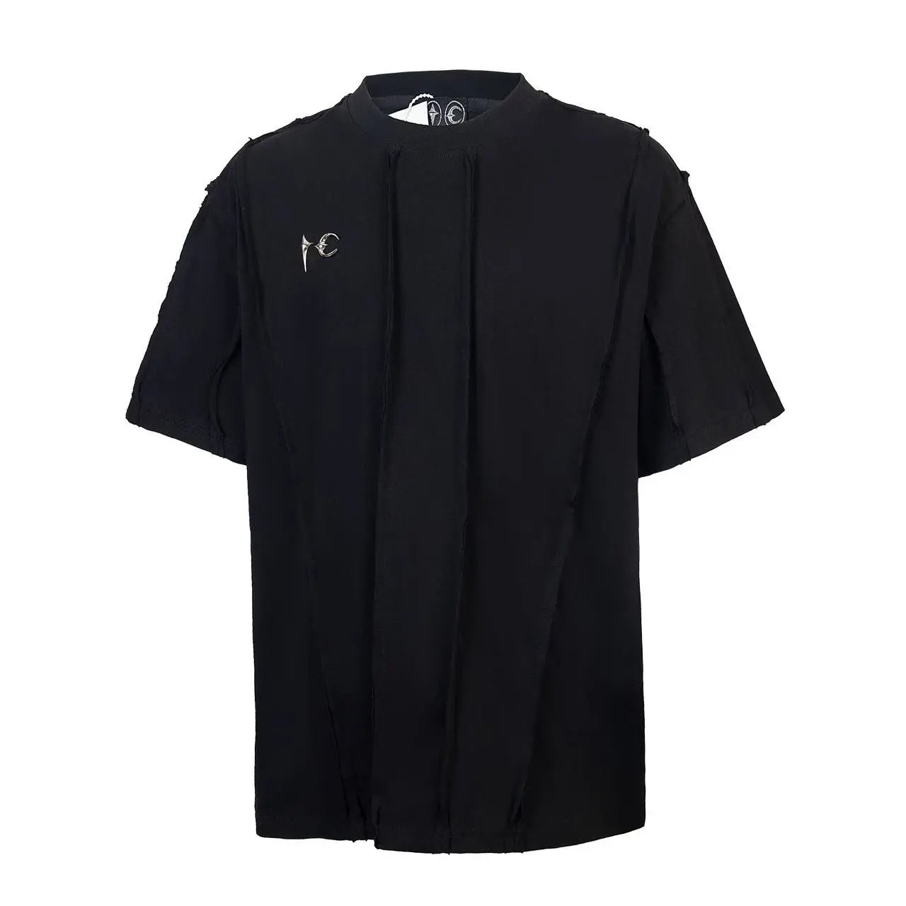 Unbranded T-Shirts Star and crescent moon graphic — Rough-edged black