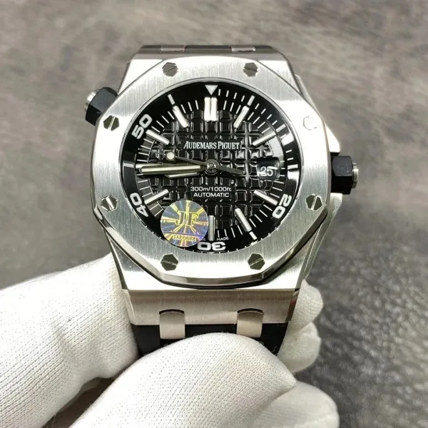 Audemars Piguet Royal Oak Offshore Diver Black Dial Stainless Steel Watch Watches - 1