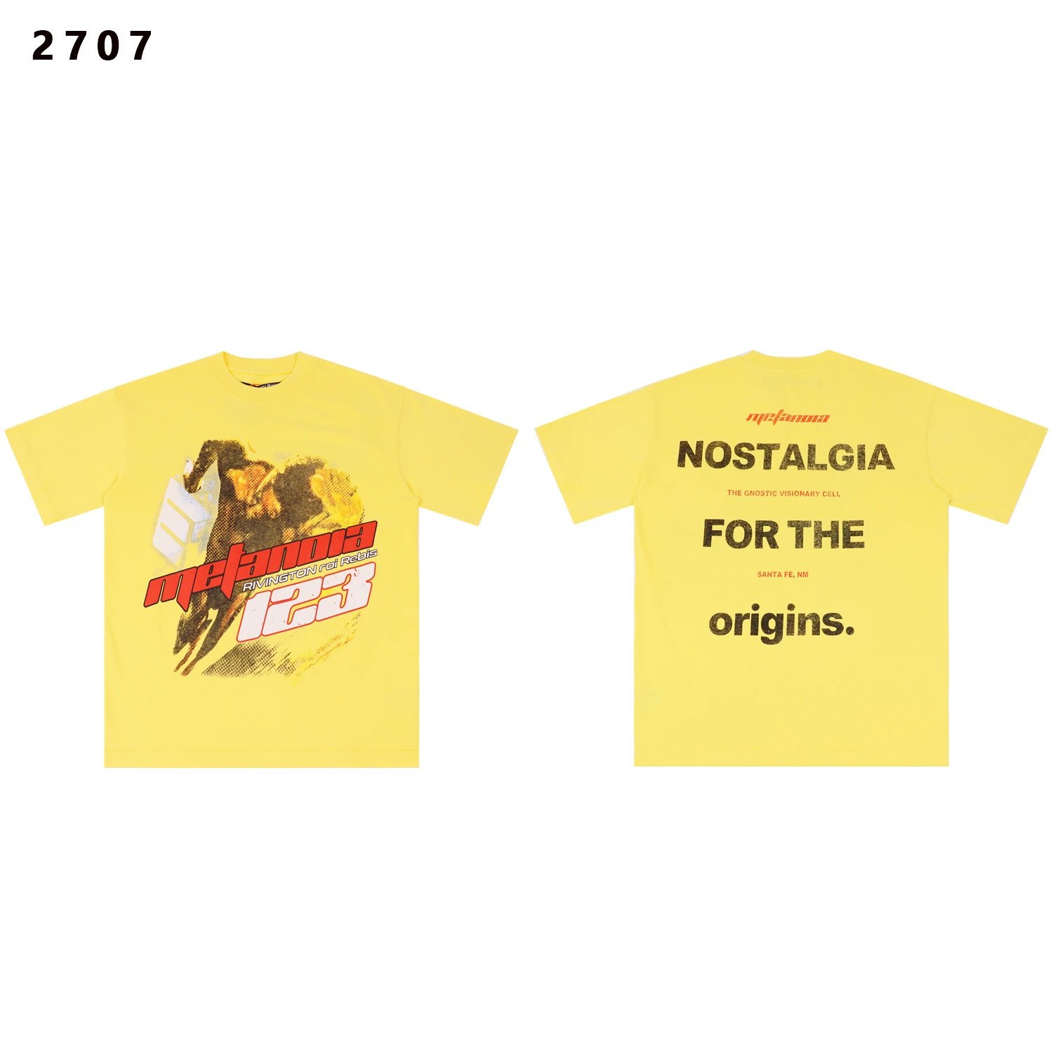 Rivington Roi Rebis T-Shirts Washed Graphic Print — 2707 Yellow