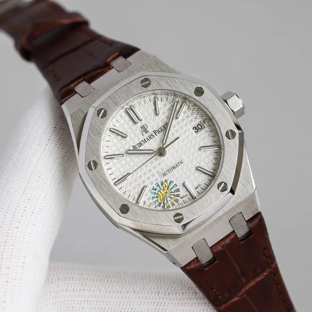 Audemars Piguet Royal Oak Automatic Silver Tapisserie Dial Watch Watches - 10