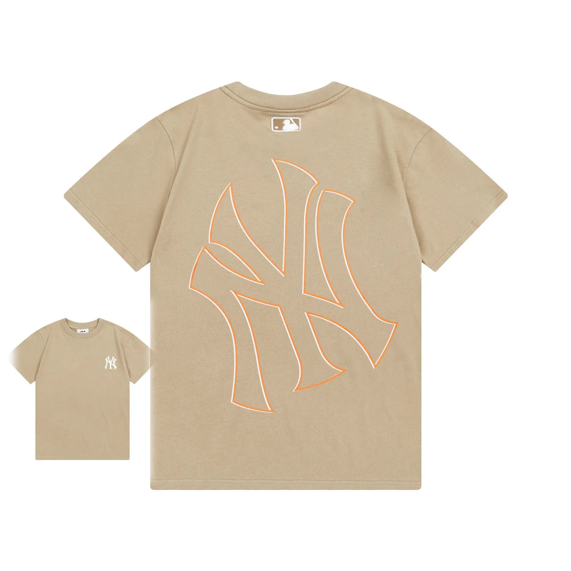 MLB T-Shirts New York Yankees Logo — 908 Khaki (front-label embroidery)