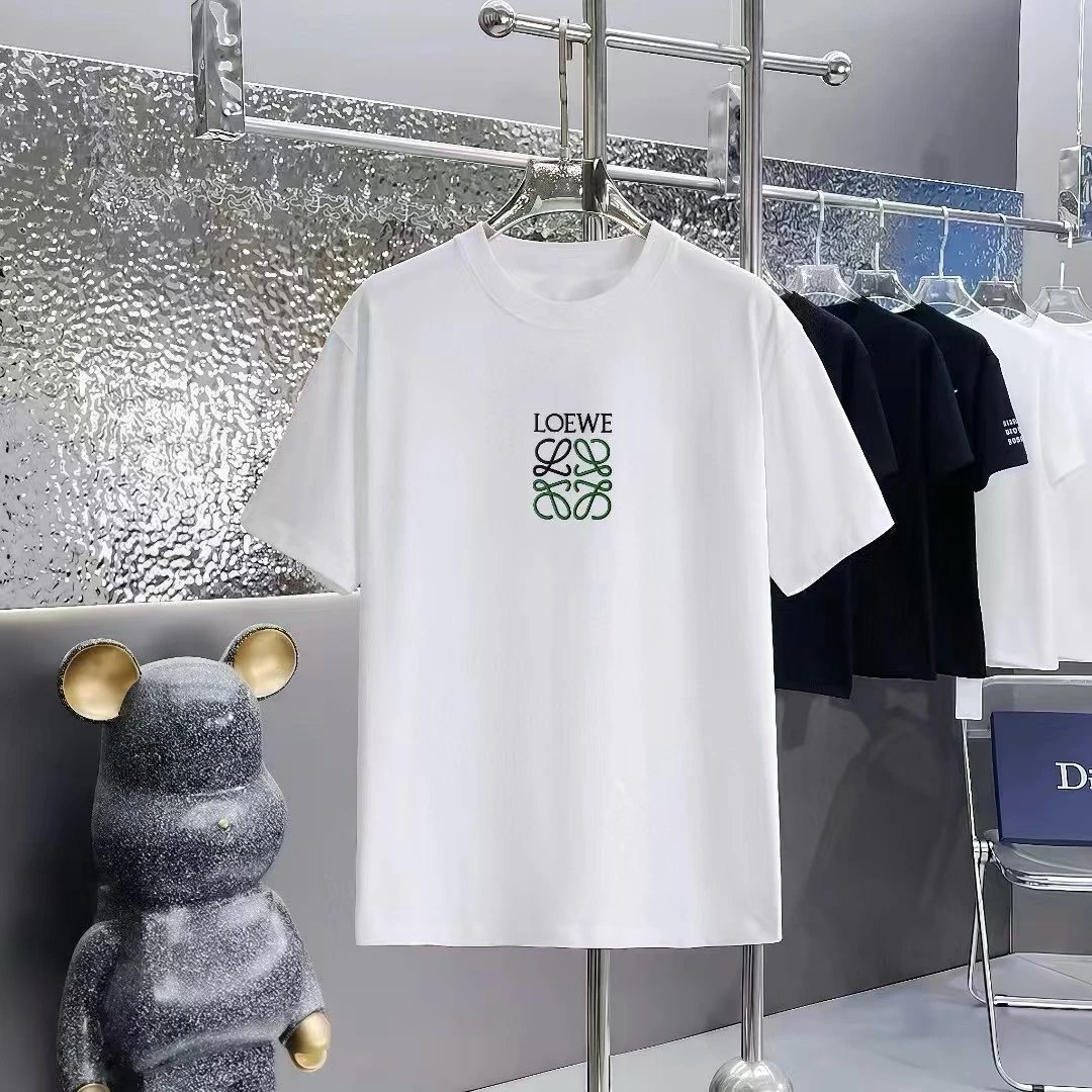 Loewe T-Shirts Short-Sleeve T-Shirt with Anagram Chest Patch — 7