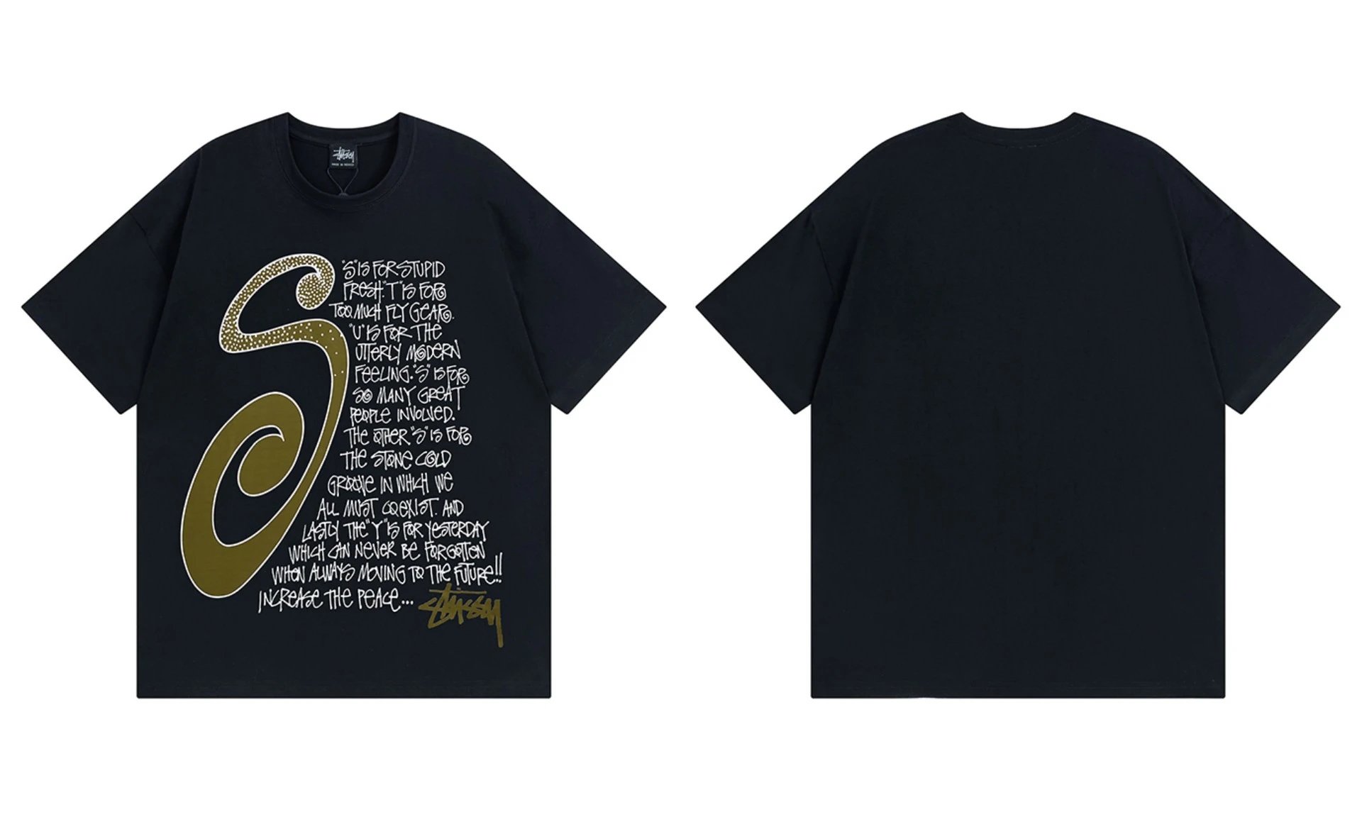 Stüssy T-Shirts TS3K-1 graphic print — 951 black