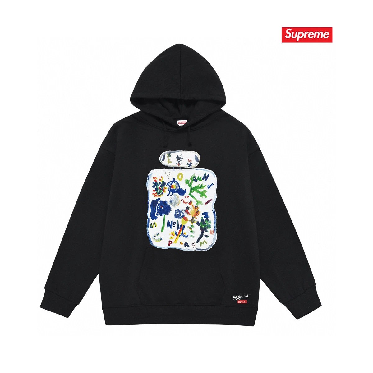 Supreme Hoodies & Sweatshirts Graphic Print Pullover Hoodie — S 2043 Black