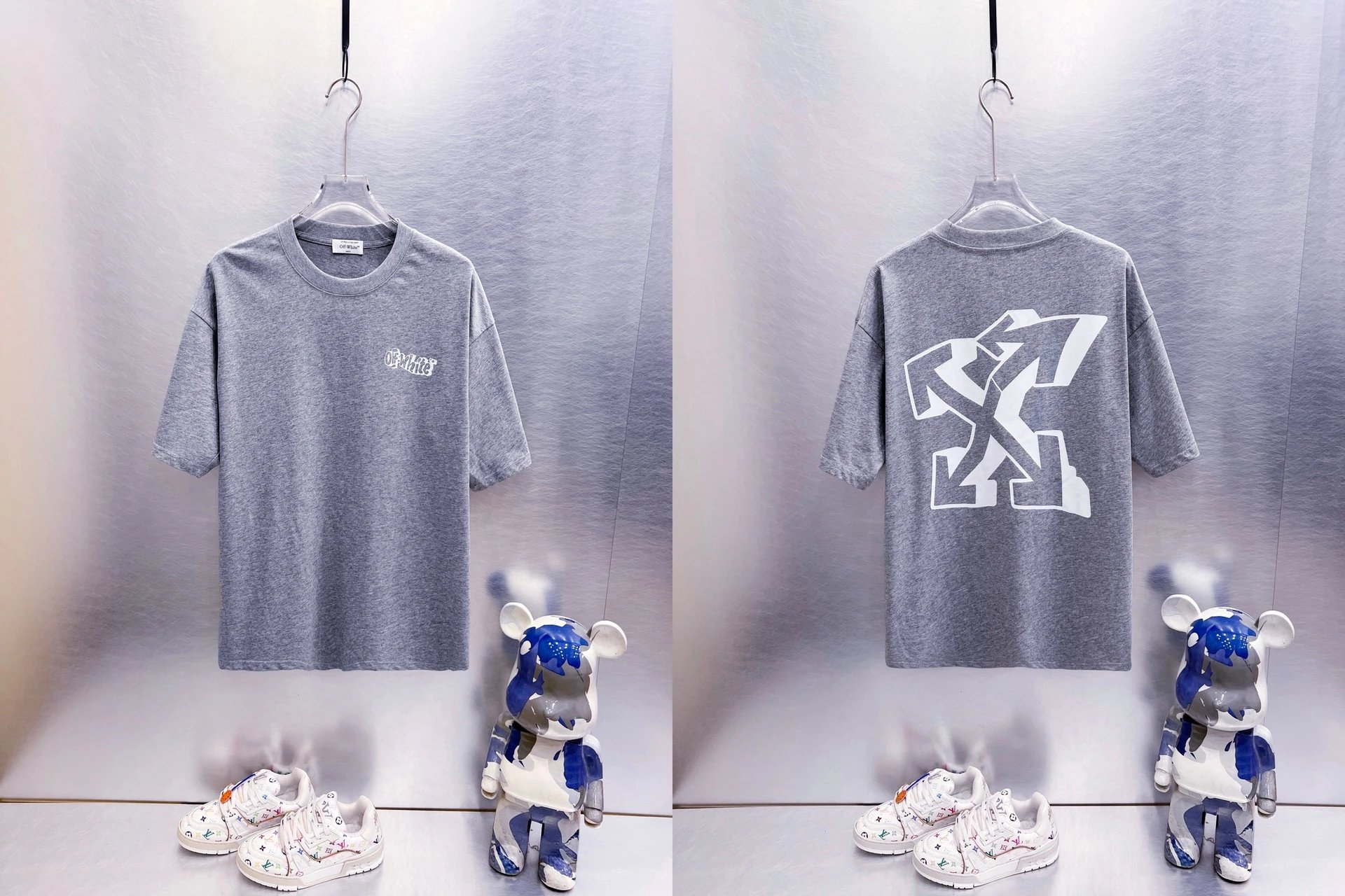 Off-White T-Shirts Oversized graphic-print short-sleeve — 9278 gray