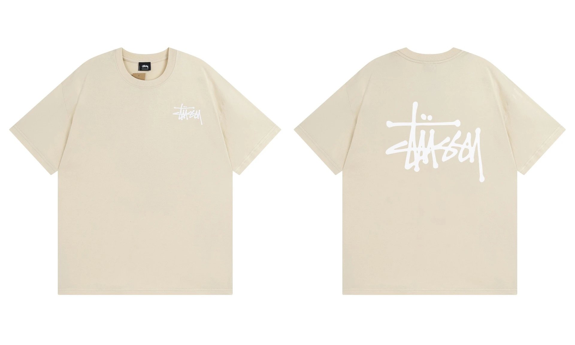 Stüssy T-Shirts Graphic Print Short-Sleeve — 852 apricot color