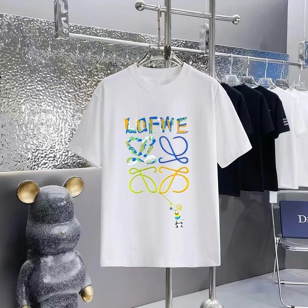 Loewe T-Shirts Short-Sleeve T-Shirt with Anagram Chest Patch — 14