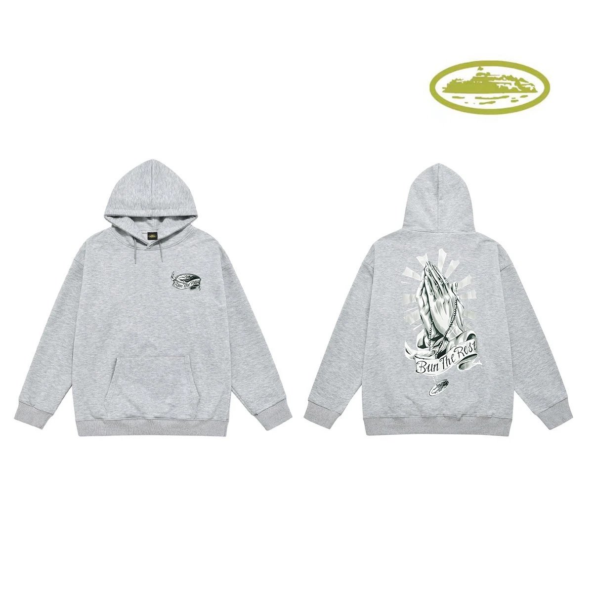 Corteiz Hoodies & Sweatshirts Classic Series printed pullover hoodie — C 2019 Gray (terry cloth))
