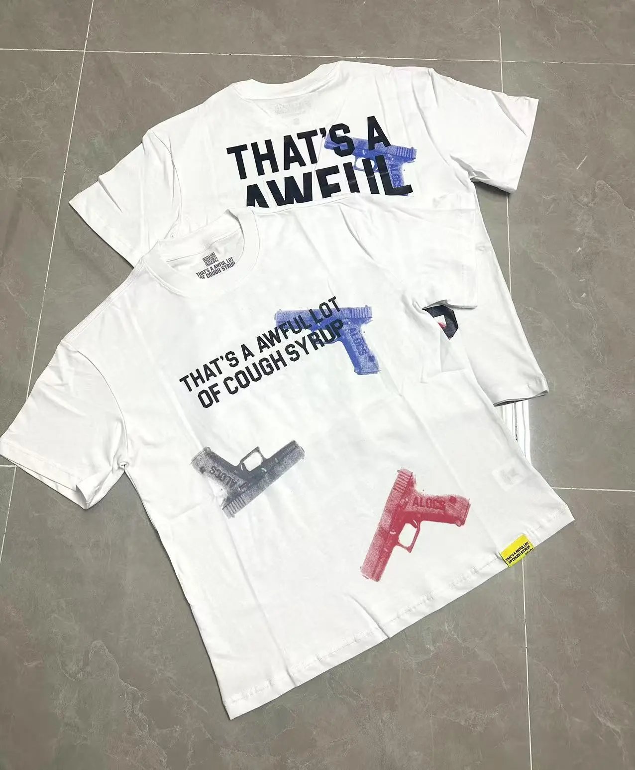 That's a Awful Lot of Cough Syrup T-Shirts Short-Sleeve Graphic Print — 218 white