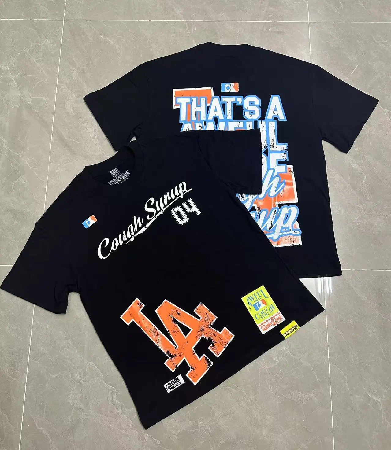 That's a Awful Lot of Cough Syrup T-Shirts Short-Sleeve Graphic Print — 215 black