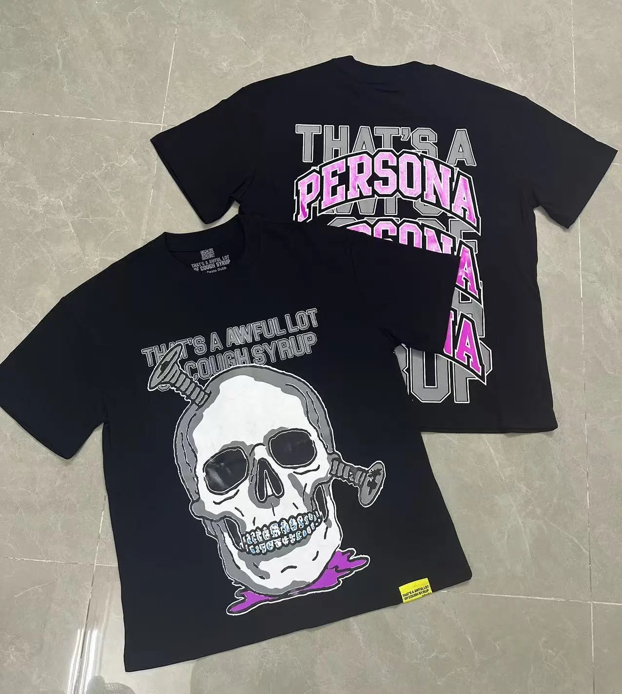 That's a Awful Lot of Cough Syrup T-Shirts Short-Sleeve Graphic Print — 205 black
