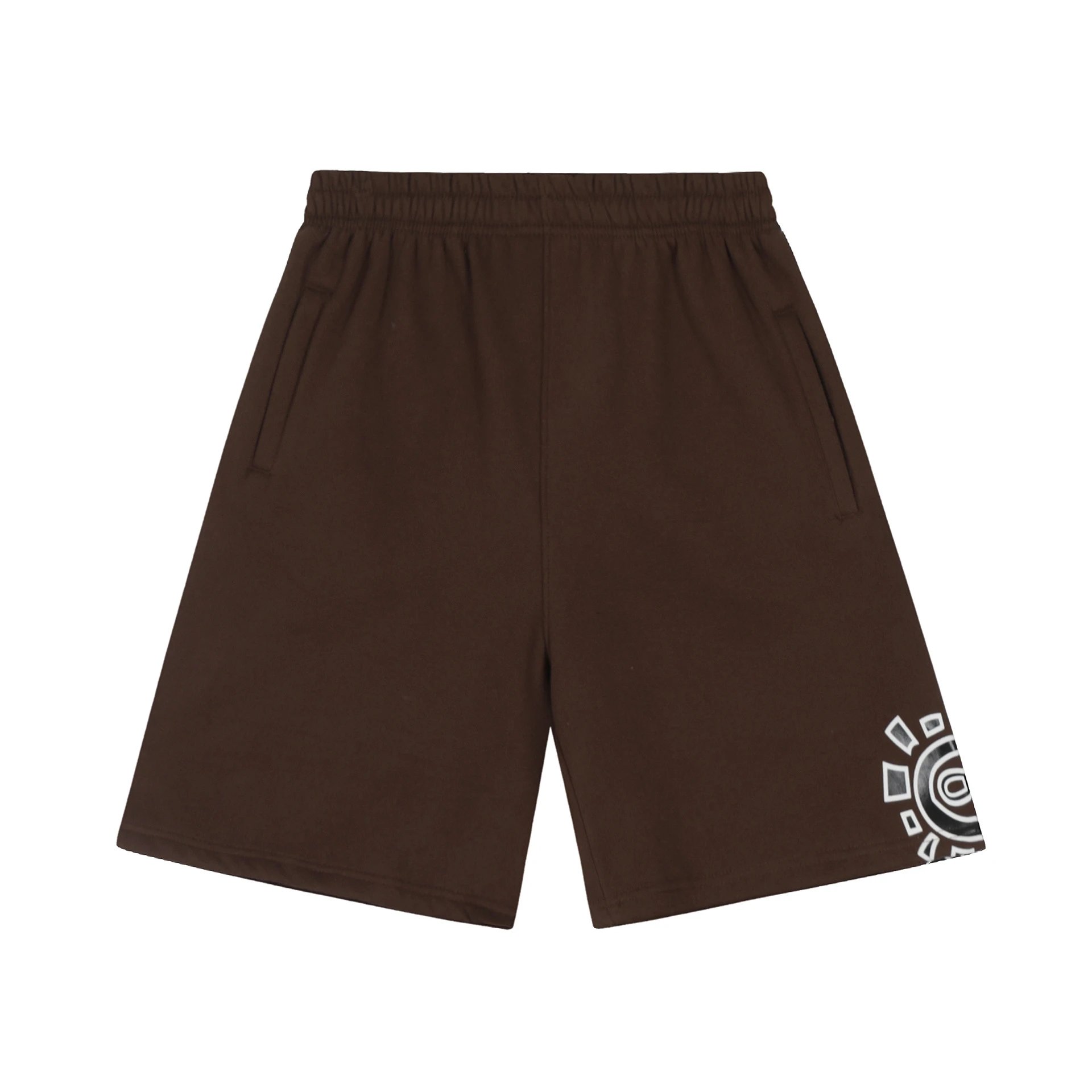 A&D Shorts Sun logo print — AD209 brown