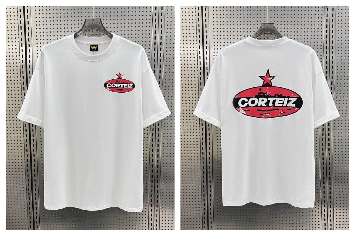 Corteiz T-Shirts Short-Sleeve Script Logo T-Shirt — 5922 white