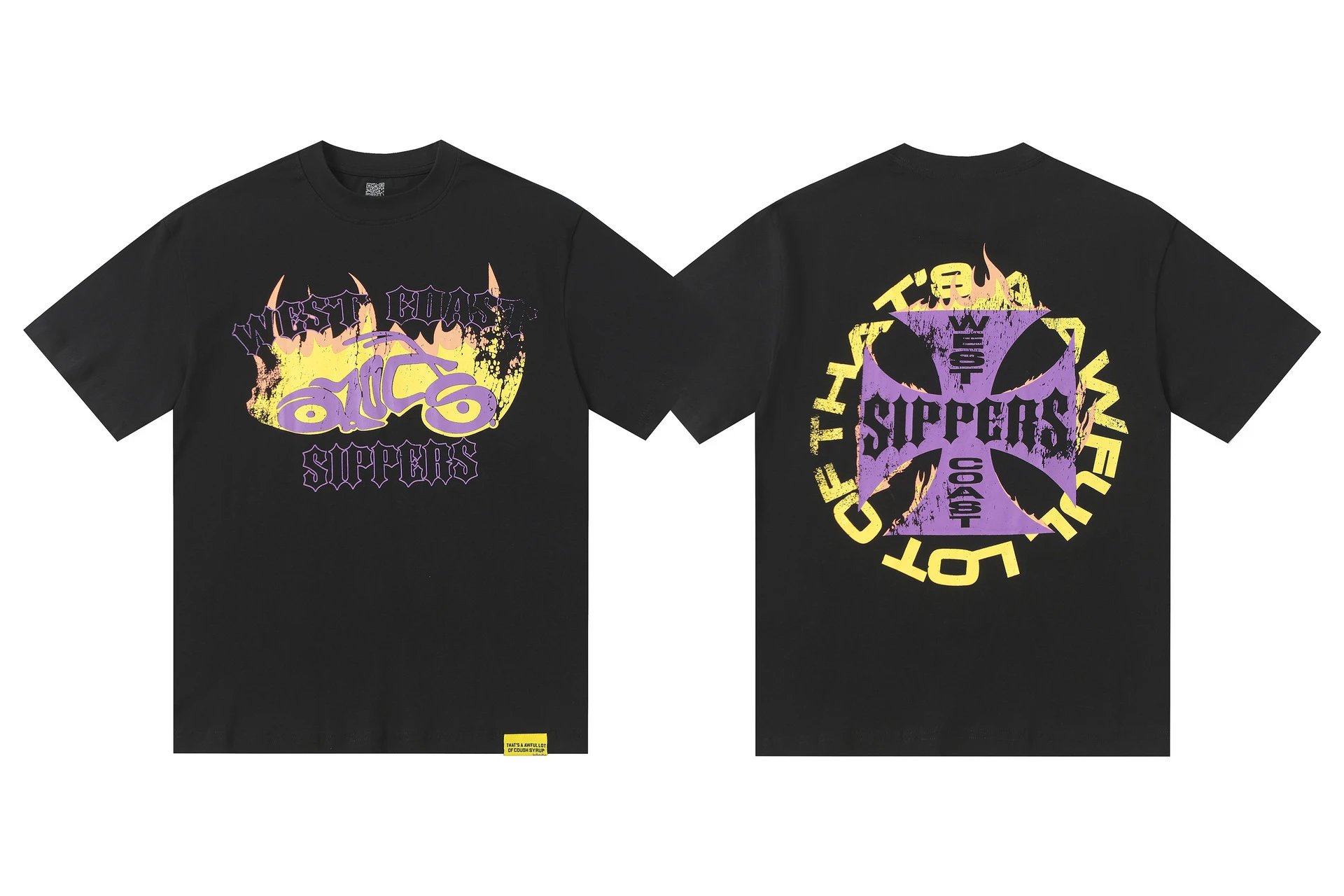 That's a Awful Lot of Cough Syrup T-Shirts Graphic-print short-sleeve T-shirt — 245 Black purple