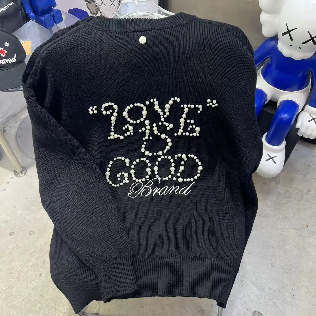 Good Brand Hoodies & Sweatshirts Rhinestone Graphic Sweatshirt Collection — G 71 black