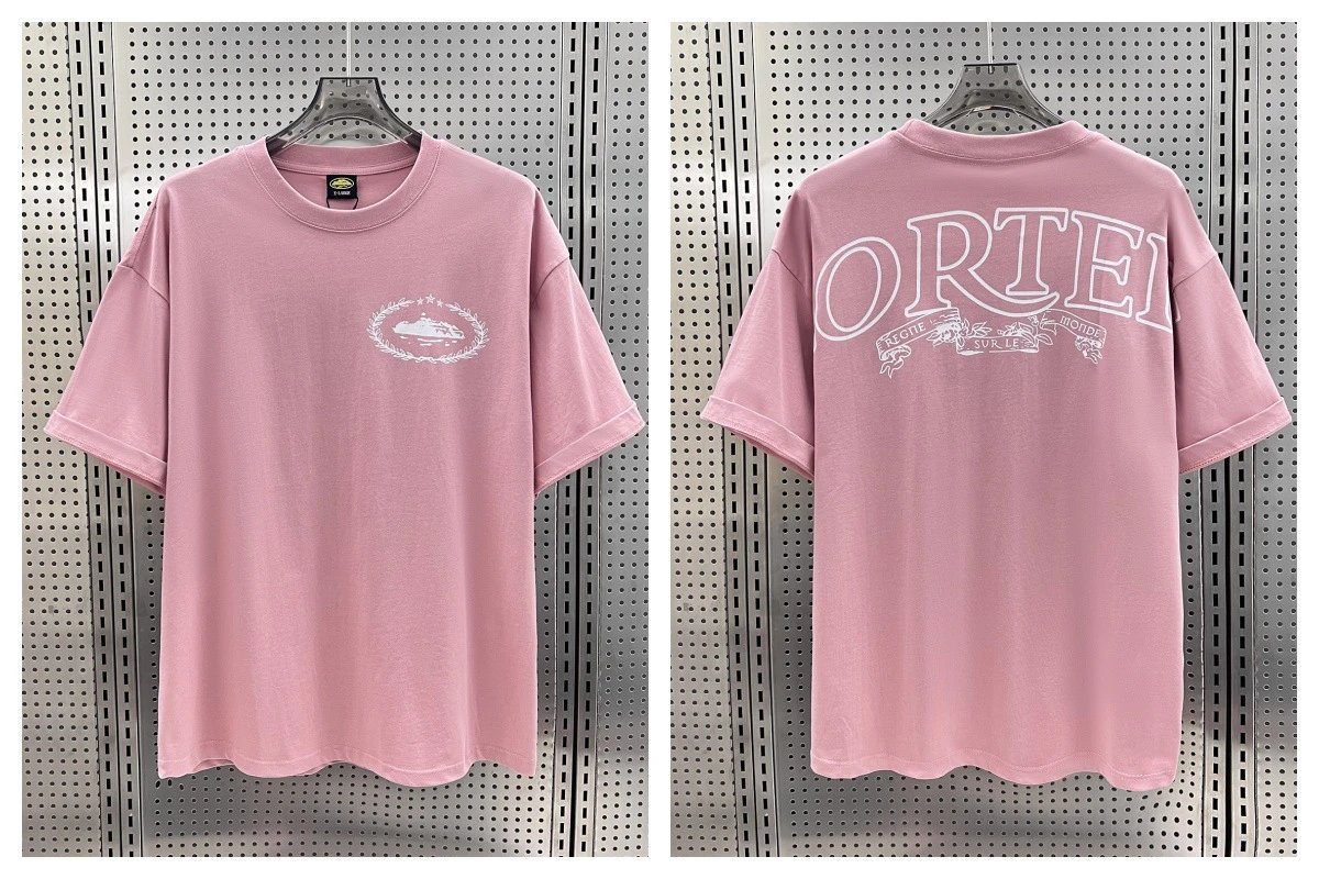 Corteiz T-Shirts Short-Sleeve Script Logo T-Shirt — 5927 pink