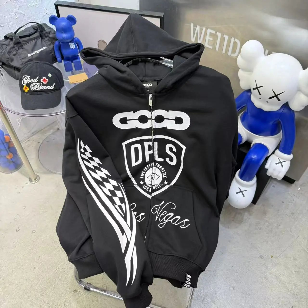 Good Brand Hoodies & Sweatshirts Rhinestone Graphic Sweatshirt Collection — G43 Black
