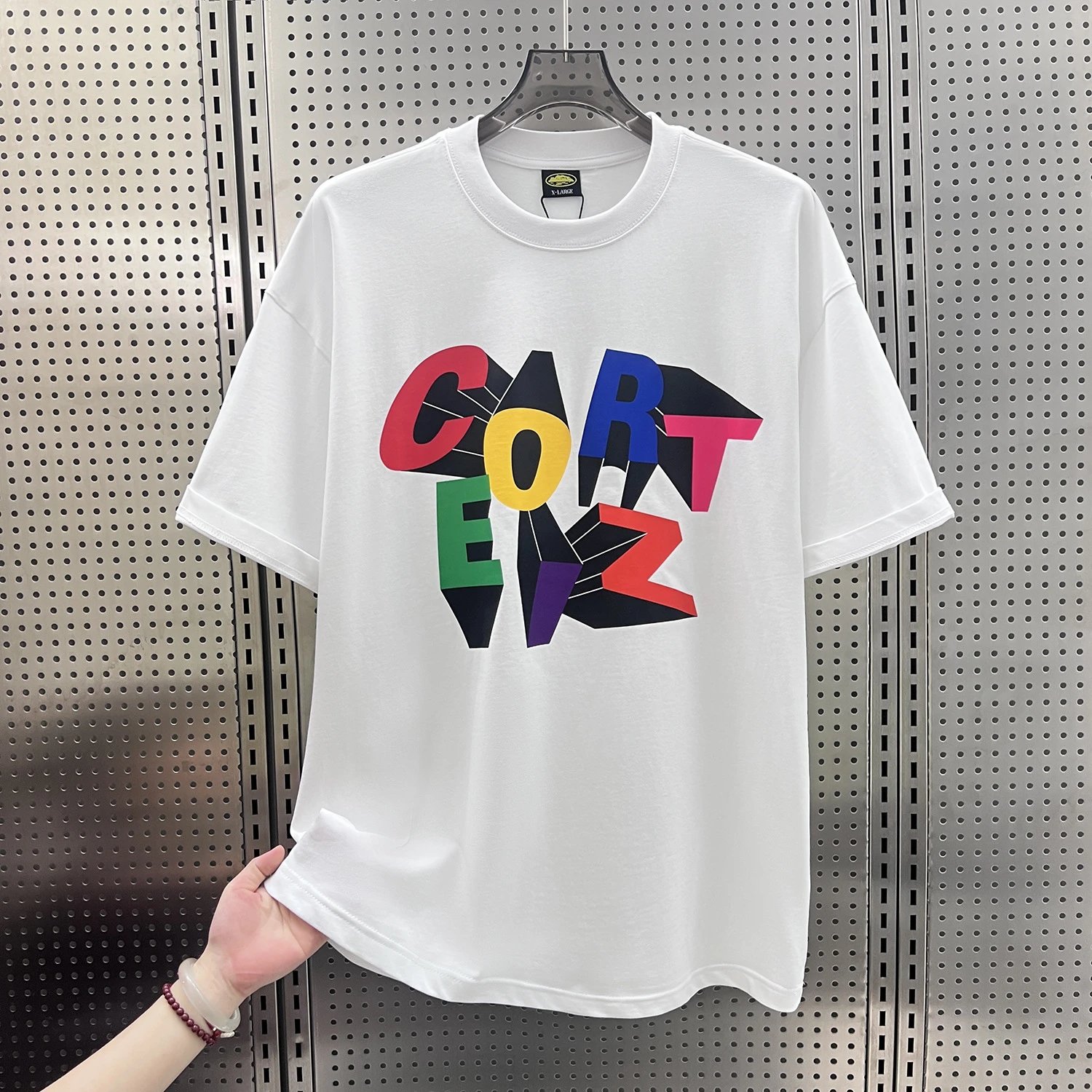 Corteiz T-Shirts Short-Sleeve Script Logo T-Shirt — 5933 white