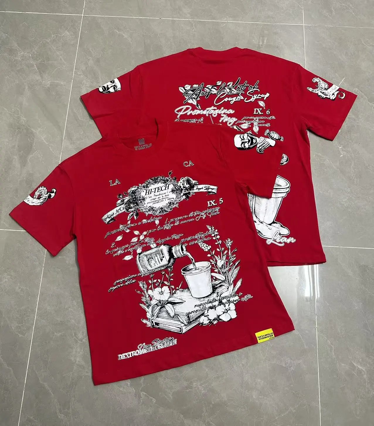 That's a Awful Lot of Cough Syrup T-Shirts Graphic-print short-sleeve T-shirt — 230 red