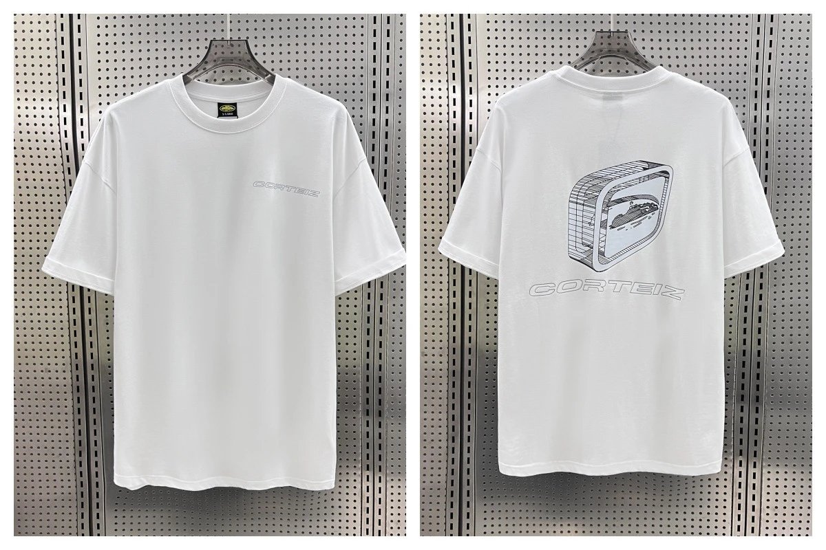 Corteiz T-Shirts Short-Sleeve Script Logo T-Shirt — 5938 white