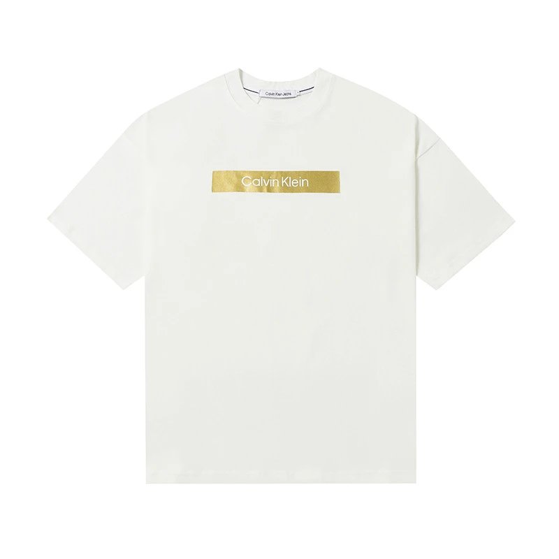 Calvin Klein T-Shirts Logo-print crew-neck short-sleeve — 503 white