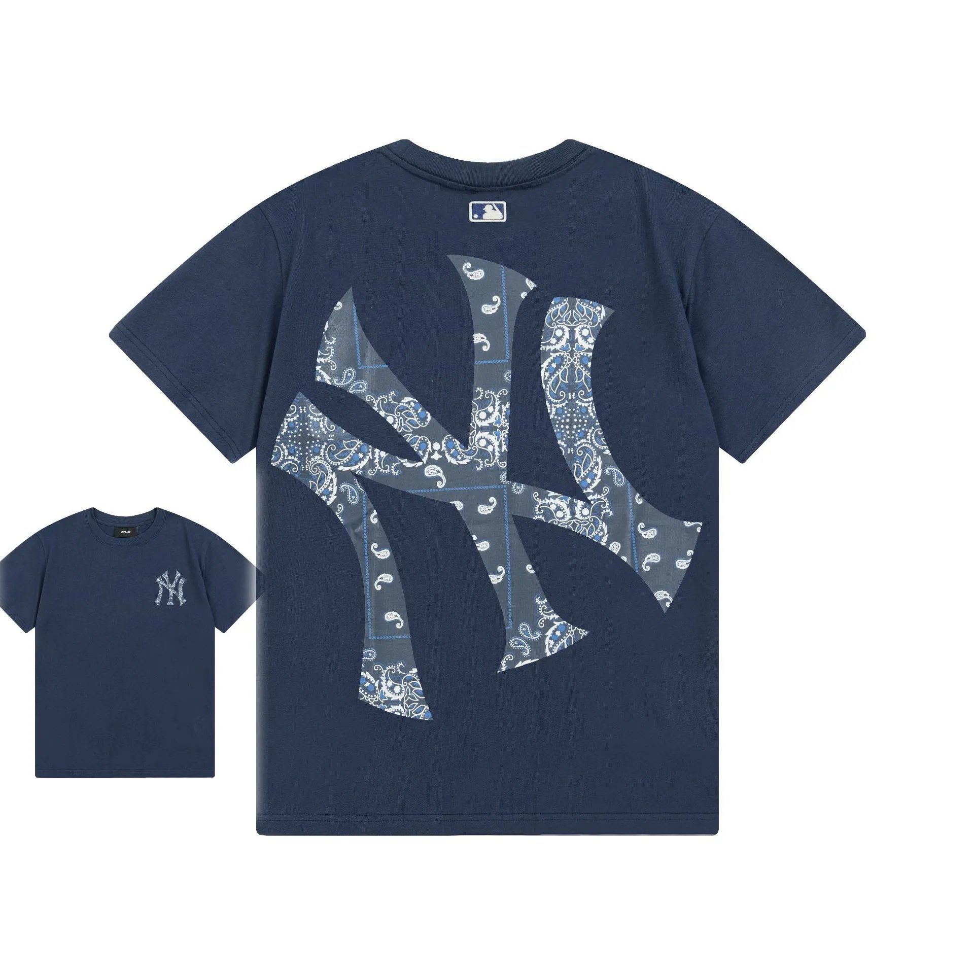 MLB T-Shirts New York Yankees Logo — 917 navy blue (front and back printing)