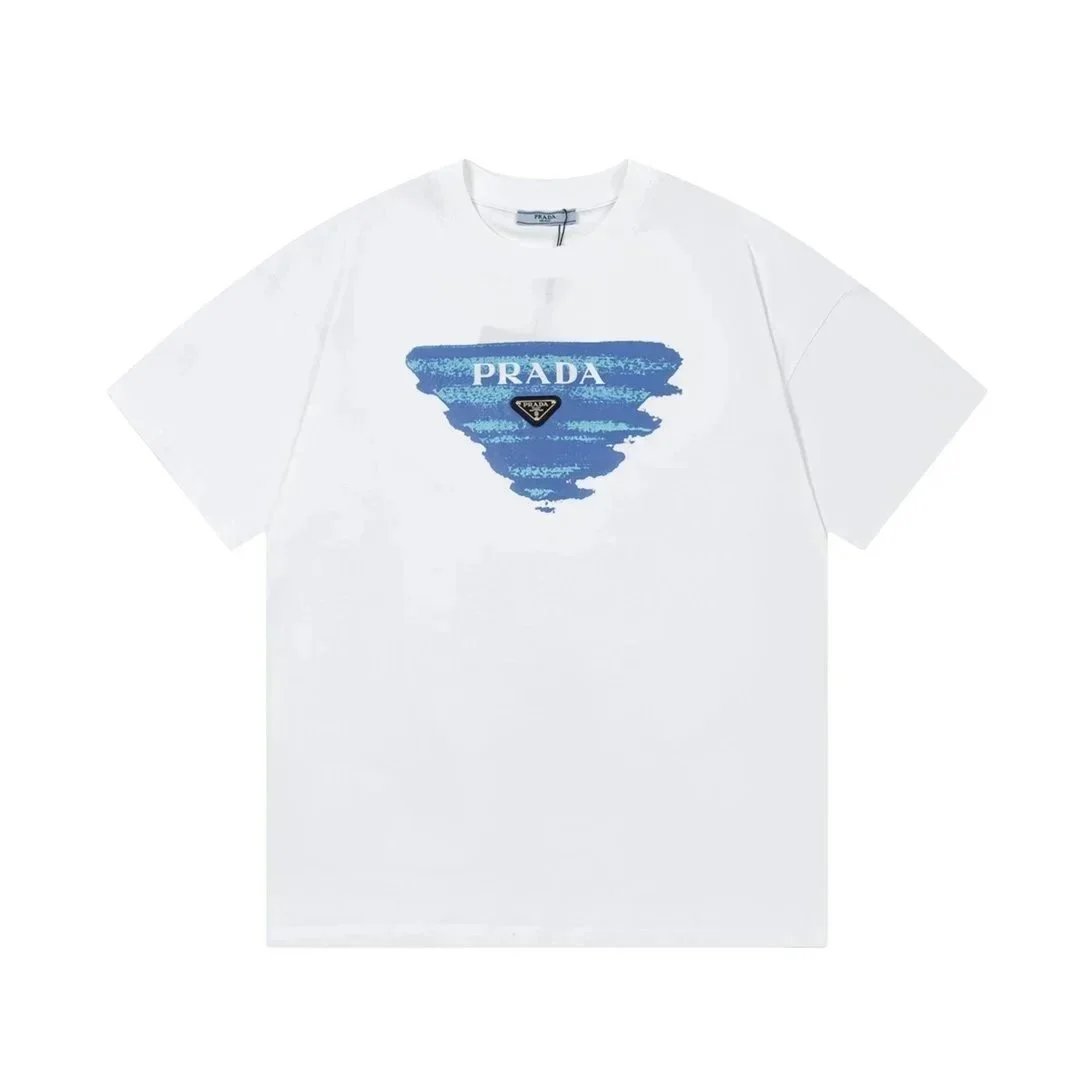 Prada T-Shirts Short-Sleeve Logo T-Shirt — 25