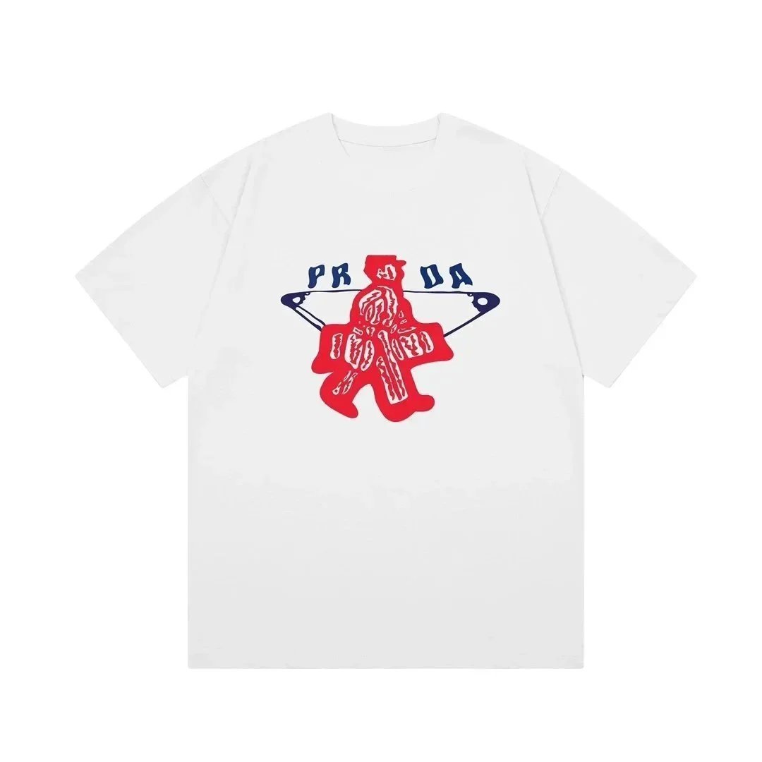 Prada T-Shirts Short-Sleeve Logo T-Shirt — 32