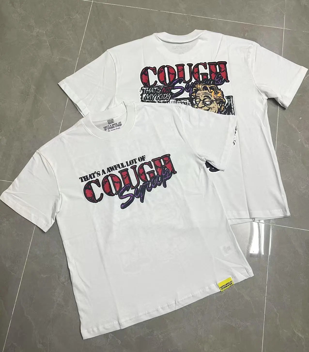 That's a Awful Lot of Cough Syrup T-Shirts Short-Sleeve Graphic Print — 211 white