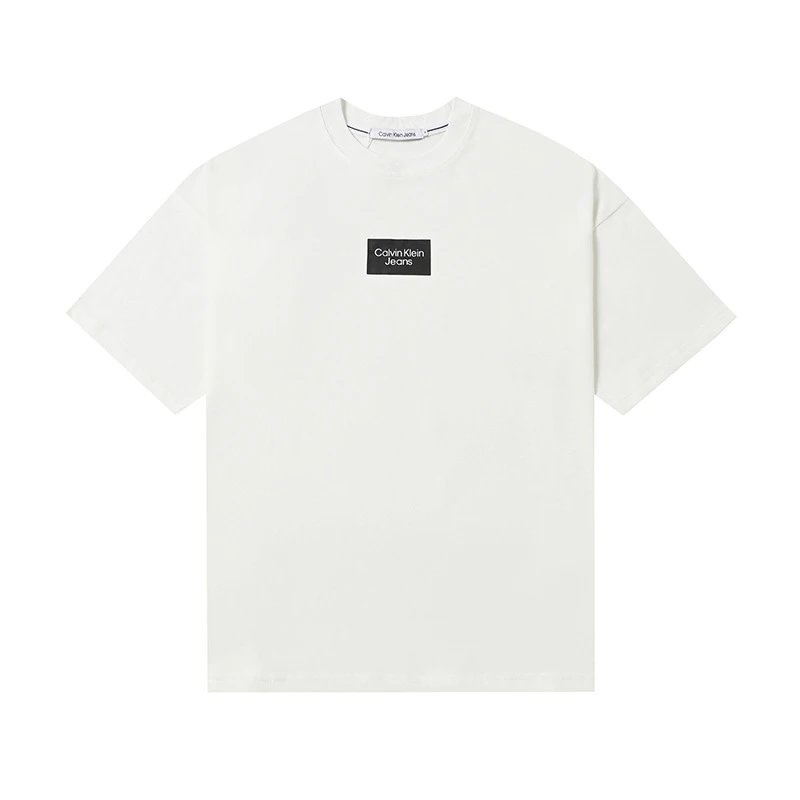 Calvin Klein T-Shirts Logo-print crew-neck short-sleeve — 505 white
