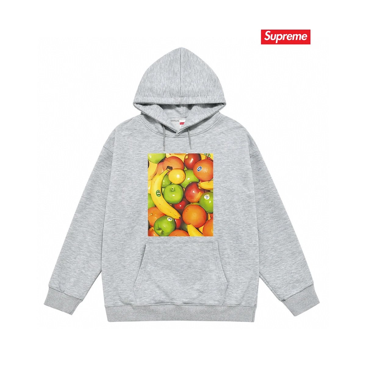 Supreme Hoodies & Sweatshirts Graphic Print Pullover Hoodie — S 2032 gray