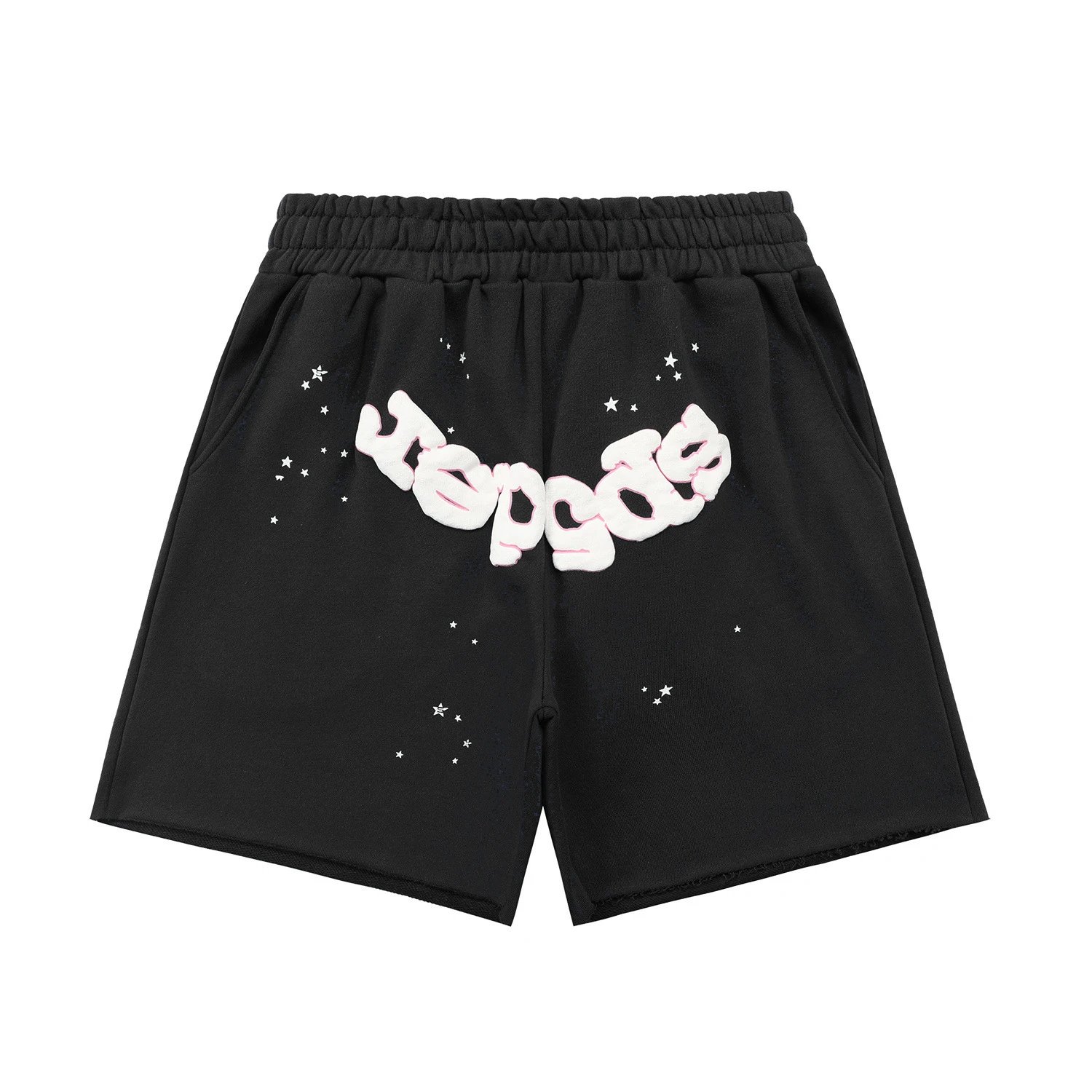 Adidas Yeezy Yeezy Shorts Black with Puffy White Logo and Star Print Shorts
