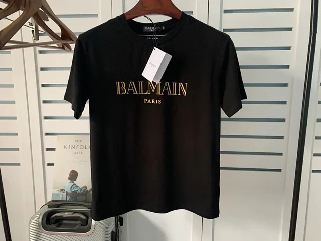 Balmain T-Shirts Logo-print short-sleeve T-shirt with shoulder buttons product detail image 34