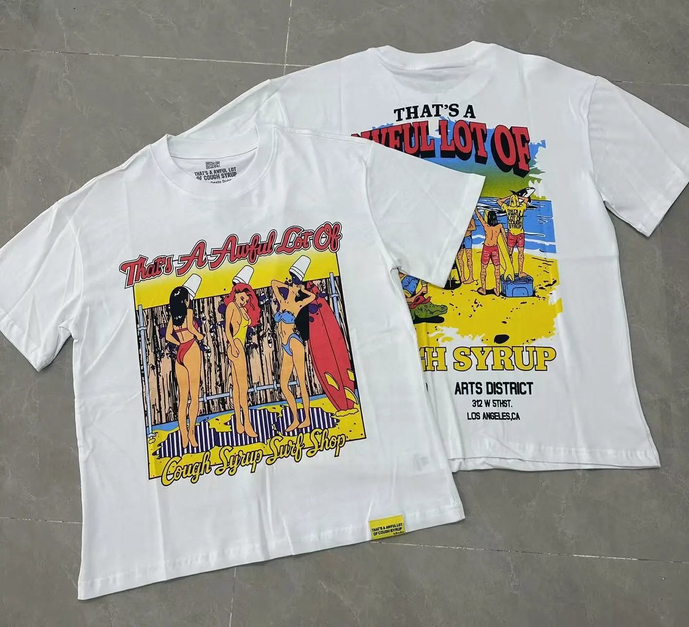 That's a Awful Lot of Cough Syrup T-Shirts Short-Sleeve Graphic Print — 247 white