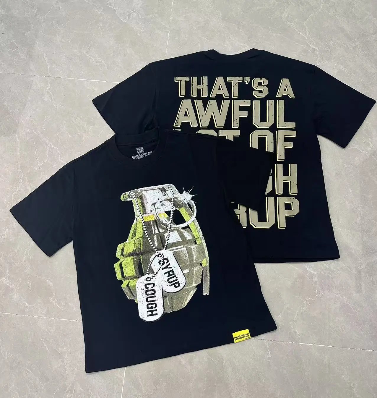 That's a Awful Lot of Cough Syrup T-Shirts Short-Sleeve Graphic Print — 250 black