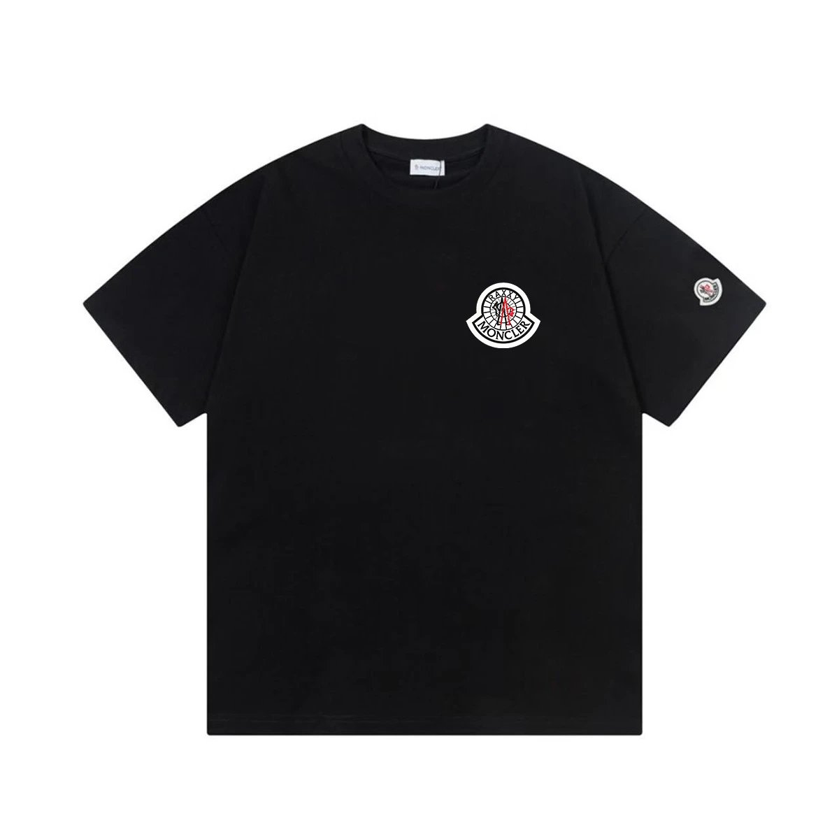 Moncler T-Shirts Short-Sleeve Graphic Print — M 2029 Black