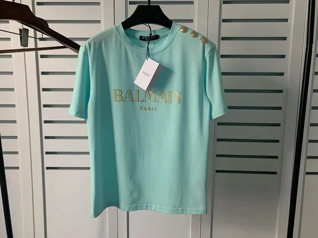 Balmain T-Shirts Logo-print short-sleeve T-shirt with shoulder buttons product detail image 8